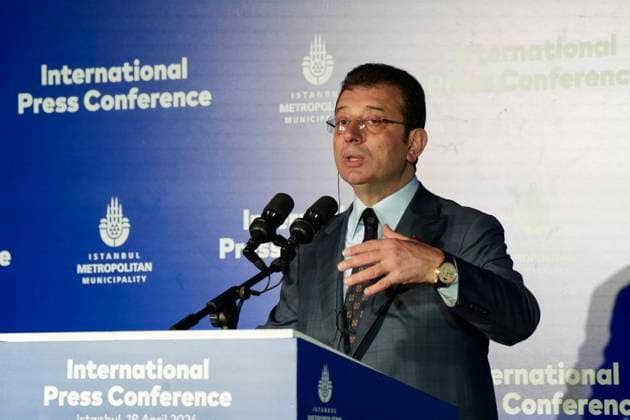 A press conference for the international media by newly elected Istanbul Mayor Ekrem Imamoglu, Istanbul, Turkey, April 18, 2024. (CTKxPhoto PavelxNemecek) CTKPhotoF202404180027601  CTKPhotoF202404180027601