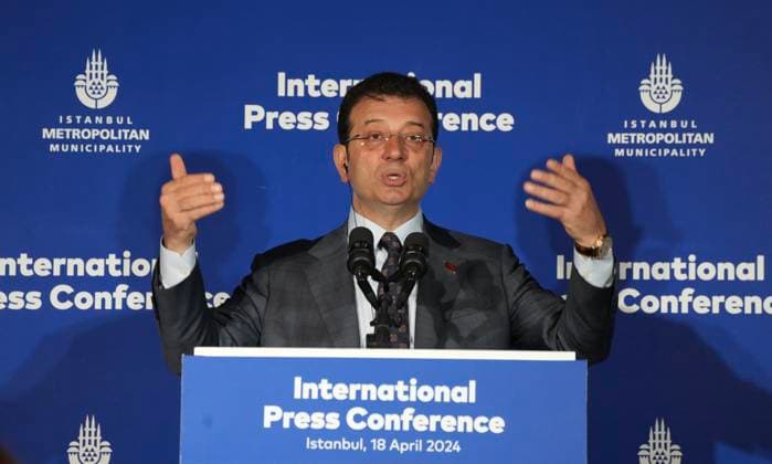 A press conference for the international media by newly elected Istanbul Mayor Ekrem Imamoglu, Istanbul, Turkey, April 18, 2024. (CTKxPhoto PavelxNemecek) CTKPhotoF202404180027901  CTKPhotoF202404180027901