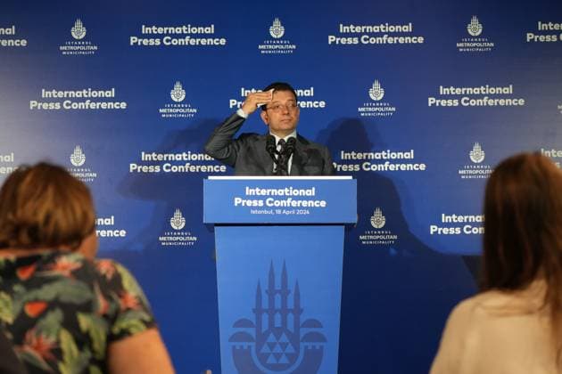 A press conference for the international media by newly elected Istanbul Mayor Ekrem Imamoglu, Istanbul, Turkey, April 18, 2024. (CTKxPhoto PavelxNemecek) CTKPhotoF202404180028801  CTKPhotoF202404180028801