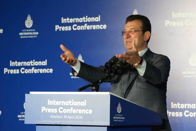 A press conference for the international media by newly elected Istanbul Mayor Ekrem Imamoglu, Istanbul, Turkey, April 18, 2024. (CTKxPhoto PavelxNemecek) CTKPhotoF202404180030101  CTKPhotoF202404180030101