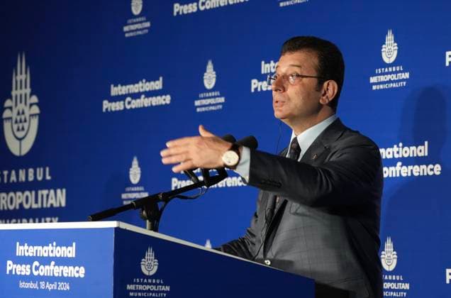 A press conference for the international media by newly elected Istanbul Mayor Ekrem Imamoglu, Istanbul, Turkey, April 18, 2024. (CTKxPhoto PavelxNemecek) CTKPhotoF202404180030301  CTKPhotoF202404180030301