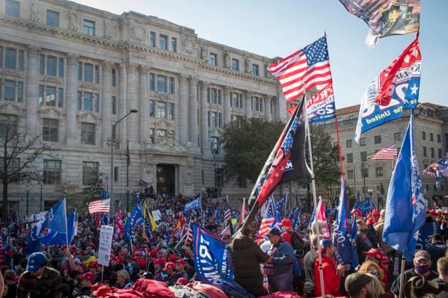 Trump MAGA Rally Thousands of people take part in a pro-Trump MAGA rally march on Pennsylvania Avenue, Northwest from Freedom Plaza to the United States Supreme Court around in Washington, DC on Saturday, November 14, 2020. Credit: Rod Lamkey CNP Washington District of Columbia United States of America EDITORIAL USE ONLY Copyright: xx _DSC6569 RodxLamkeyx-xCNPx cnpphotos193762