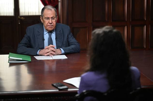 News Themen der Woche KW16 News Bilder des Tages Russia Lavrov Interview 8664743 19.04.2024 Russian Foreign Minister Sergey Lavrov speaks to the media during an interview with the radio stations Sputnik, Komsomolskaya Pravda, and Govorit Moskva in Moscow, Russia. Alexey Filippov Sputnik Moscow Russia  Copyright: xAlexeyxFilippovx