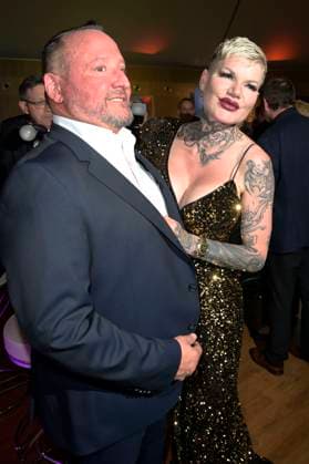 Melanie Müller mit Freund Andreas Kunz bei der Verleihung des 24. Radio Regenbogen Award 2024 in der Europa-Park Arena. Rust, 19.04.2024