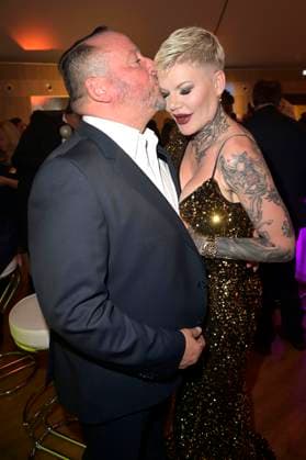 Melanie Müller mit Freund Andreas Kunz bei der Verleihung des 24. Radio Regenbogen Award 2024 in der Europa-Park Arena. Rust, 19.04.2024