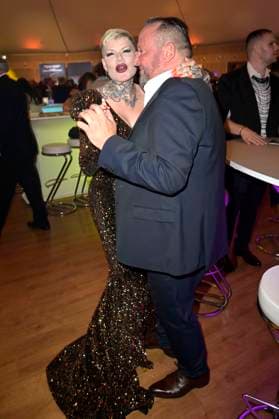 Melanie Müller mit Freund Andreas Kunz bei der Verleihung des 24. Radio Regenbogen Award 2024 in der Europa-Park Arena. Rust, 19.04.2024