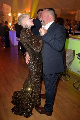 Melanie Müller mit Freund Andreas Kunz bei der Verleihung des 24. Radio Regenbogen Award 2024 in der Europa-Park Arena. Rust, 19.04.2024