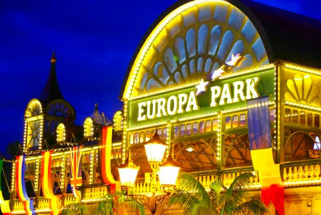 Rust, Germany - April 19, 2024: The 24th Radio Regenbogen Award at Europa-Park with general Atmosphere from the Park Entrance. 24th Radio Regenbogen Award at Europa-Park