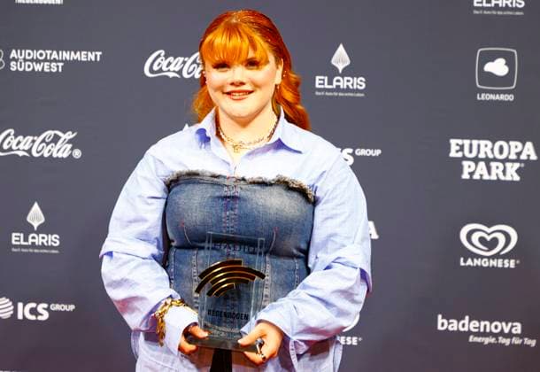Rust, Germany - April 19, 2024: The 24th Radio Regenbogen Award at Europa-Park with Newcomerin National 2023, LOI, Leonie Greiner, Loi 24th Radio Regenbogen Award at Europa-Park