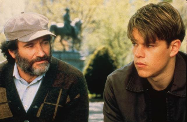 ROBIN WILLIAMS AND MATT DAMON IN A STILL.......... ROBIN WILLIAMS AND MATT DAMON IN A STILL FROM THE FILM GOOD WILL HUNTING ,  Copyright: xArlettxVereeckex xAvalonx 0546343196