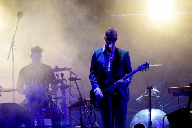 April 20, 2024, Mexico City, Mexico City, Mexico: The American Rock band Interpol during their concert at the ZoÂ³calo in Mexico City, this Saturday..The Head of Government of Mexico City, Marti Batres Guadarrama, reported that the New York alternative rock band Interpol brought together 160 thousand attendees this Saturday, April 20, at the free concert in the capital s Zocalo. Mexico City Mexico - ZUMAn296 20240420_zip_n296_005 Copyright: xJorgexNunezx