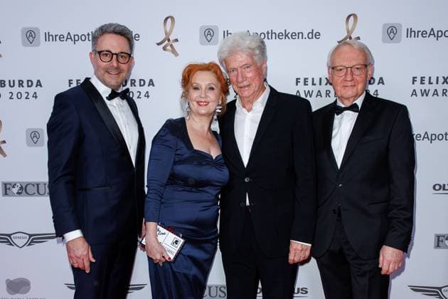 Gala - Felix Burda Award Carsten Frederik Buchert, Verena Wengler, Jürgen Prochnow und Heinz Spengler bei der Felix Burda Award Gala im Hotel Adlon Kempinskil am 21.04.2024 in Berlin. Copyright: xEventpressxKochanx