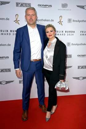 Sascha Schlichte und Alida Kurras bei der 19. Verleihung des Felix Burda Award 2024 im Hotel Adlon Kempinski. Berlin, 21.04.2024