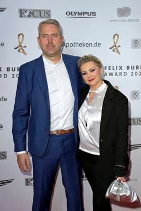 Sascha Schlichte und Alida Kurras bei der 19. Verleihung des Felix Burda Award 2024 im Hotel Adlon Kempinski. Berlin, 21.04.2024