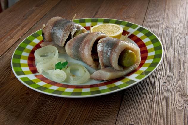 Rollmops Rollmops - pickled herring fillets, rolled slices of onion, pickled gherkin. ,model released, Symbolfoto Copyright: xZoonar.com MYCHKOx 8529367 ,model released, Symbolfoto ,property released