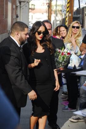 Pregnant Megan Fox shows off her baby bump in a tight black dress as she arrives for an appearance on the Jimmy Kimmel show 153073, Pregnant Megan Fox shows off her baby bump in a tight black dress as she arrives for an appearance on the Jimmy Kimmel show. Los Angeles, California. Tuesday May 31st 2016.,  Copyright: xMHD,xPacificCoastNewsx xAvalonx 0532427785