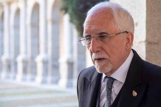 Luis Mateo Diez bei der Verleihung des Premio Miguel de Cervantes für Literatur an Luis Mateo Diez in der Universidad de Alcala. Alcala de Henares, 23.04.2024