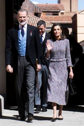 König Felipe VI. von Spanien und Königin Letizia von Spanien bei der Verleihung des Premio Miguel de Cervantes für Literatur an Luis Mateo Diez in der Universidad de Alcala. Alcala de Henares, 23.04.2024