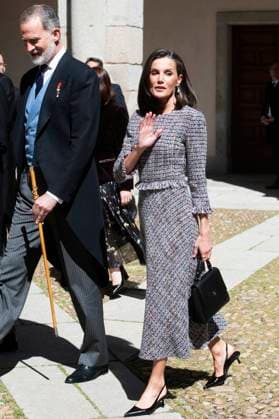 König Felipe VI. von Spanien und Königin Letizia von Spanien bei der Verleihung des Premio Miguel de Cervantes für Literatur an Luis Mateo Diez in der Universidad de Alcala. Alcala de Henares, 23.04.2024