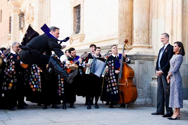 König Felipe VI. von Spanien und Königin Letizia von Spanien bei der Verleihung des Premio Miguel de Cervantes für Literatur an Luis Mateo Diez in der Universidad de Alcala. Alcala de Henares, 23.04.2024