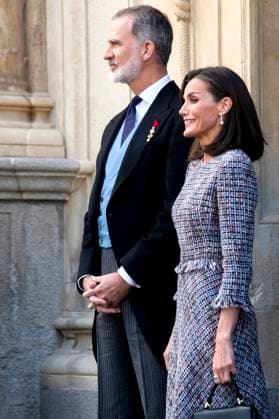König Felipe VI. von Spanien und Königin Letizia von Spanien bei der Verleihung des Premio Miguel de Cervantes für Literatur an Luis Mateo Diez in der Universidad de Alcala. Alcala de Henares, 23.04.2024