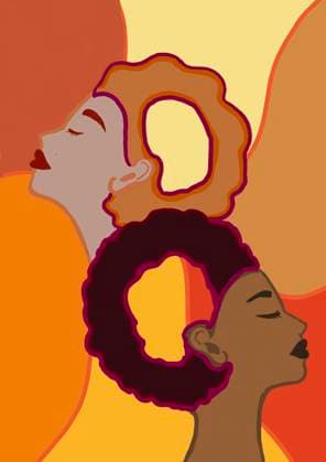 Women with abstract hair forming date of International women s day, EGHF00878