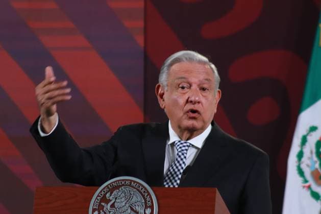April 24, 2024, Mexico City, Mexico: MexicoÃ¢â‚¬â ¢s President, Andres Manuel Lopez Obrador speaking during his daily briefing conference at National Palace. Mexico City Mexico - ZUMAe321 20240424_zia_e321_008 Copyright: xCarlosxSantiagox