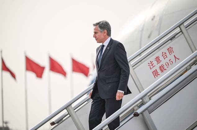 News Themen der Woche KW17 (240425) -- BEIJING, April 25, 2024 -- U.S. Secretary of State Antony Blinken arrives in Beijing, capital of China, April 25, 2024. ) CHINA-BEIJING-U.S.-BLINKEN-ARRIVAL (CN) ChenxYehua 