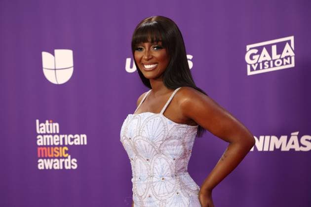 Amara La Negra arrives for the 2024 Latin American Music Awards at the Grand Garden Arena at MGM Resort and Casino in Las Vegas, Nevada on Thursday, April 25, 2024.  LAV20240425026 JAMESxATOA