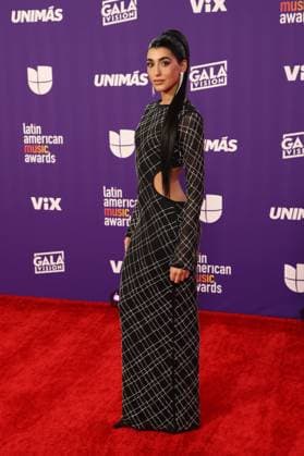 Amy Basoa arrives for the 2024 Latin American Music Awards at the Grand Garden Arena at MGM Resort and Casino in Las Vegas, Nevada on Thursday, April 25, 2024.  LAV20240425013 JAMESxATOA