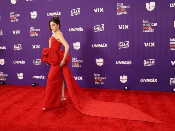 Yayis Villarreal arrives for the 2024 Latin American Music Awards at the Grand Garden Arena at MGM Resort and Casino in Las Vegas, Nevada on Thursday, April 25, 2024.  LAV20240425021 JAMESxATOA