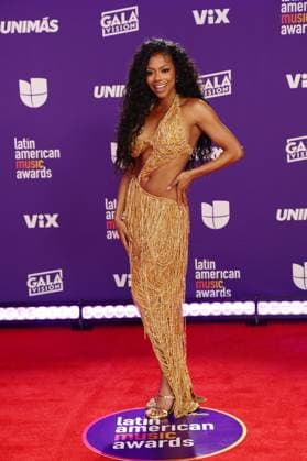 Arana Lemus arrives for the 2024 Latin American Music Awards at the Grand Garden Arena at MGM Resort and Casino in Las Vegas, Nevada on Thursday, April 25, 2024.  LAV20240425027 JAMESxATOA