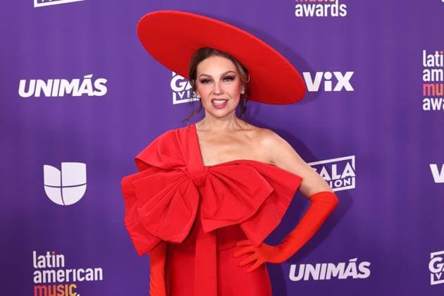 Mexican singer Thalia poses on the red carpet at the ninth edition of the Latin American Music Awards held this Thursday at the MGM Grand. Garden Arena in Las Vegas, Nevada, USA, 25 April 2024. Red carpet of the Latin American Music Awards !ACHTUNG: NUR REDAKTIONELLE NUTZUNG!  Copyright: xRondaxChurchillx USA4462 20240426-55013425409_1