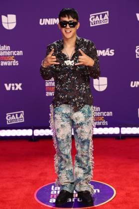 Yng Lvcas arrives for the 2024 Latin American Music Awards at the Grand Garden Arena at MGM Resort and Casino in Las Vegas, Nevada on Thursday, April 25, 2024.  LAV20240425124 JAMESxATOA