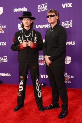 (L-R) Eugenio Esquivel and Sebastian Esquivel of Los Esquivel arrive for the 2024 Latin American Music Awards at the Grand Garden Arena at MGM Resort and Casino in Las Vegas, Nevada on Thursday, April 25, 2024.  LAV20240425050 JAMESxATOA