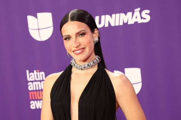 Zhamira Zambrano arrives for the 2024 Latin American Music Awards at the Grand Garden Arena at MGM Resort and Casino in Las Vegas, Nevada on Thursday, April 25, 2024.  LAV20240425077 JAMESxATOA