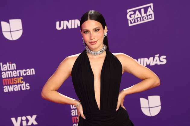 Zhamira Zambrano arrives for the 2024 Latin American Music Awards at the Grand Garden Arena at MGM Resort and Casino in Las Vegas, Nevada on Thursday, April 25, 2024.  LAV20240425070 JAMESxATOA