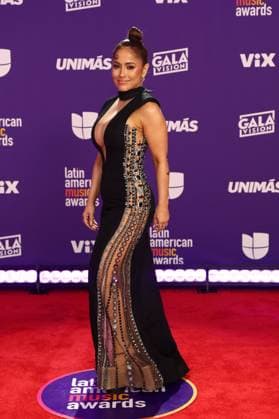 Jackie Guerrido arrives for the 2024 Latin American Music Awards at the Grand Garden Arena at MGM Resort and Casino in Las Vegas, Nevada on Thursday, April 25, 2024.  LAV20240425135 JAMESxATOA