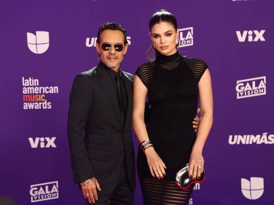 (L-R) Marc Anthony, and Nadia Ferreira arrive for the 2024 Latin American Music Awards at the Grand Garden Arena at MGM Resort and Casino in Las Vegas, Nevada on Thursday, April 25, 2024.  LAV20240425152 JAMESxATOA
