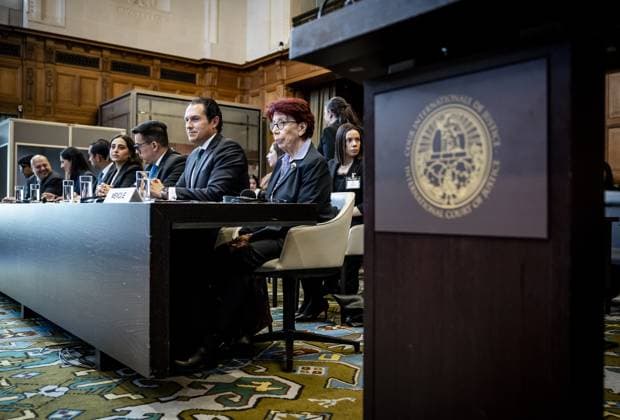 THE HAGUE - Alejandro Celorio Alcantara, legal advisor to the Ministry of Foreign Affairs of Mexico, and the Mexican Ambassador to the Netherlands, Carmen Moreno Toscano, during the first day of a two-day hearing in the case that Mexico has filed against Ecuador. Mexico has filed a complaint with the ICJ in response to a police raid on the Mexican embassy in Ecuador. Former Ecuadorian Vice President Jorge Glas was arrested. ANP REMKO DE WAAL netherlands out - belgium out  Copyright: xx x497273234x originalFilename: 497273234.jpg