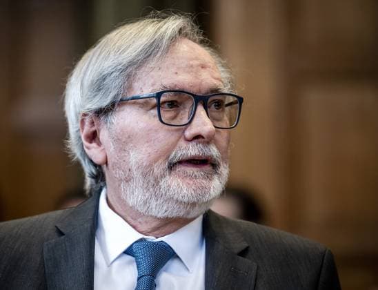 THE HAGUE - Andres Teran Parral, Ambassador of Ecuador to the Netherlands, during the first day of a two-day hearing in the case brought by Mexico against Ecuador. Mexico has filed a complaint with the ICJ in response to a police raid on the Mexican embassy in Ecuador. Former Ecuadorian Vice President Jorge Glas was arrested. ANP REMKO DE WAAL netherlands out - belgium out  Copyright: xx x497273247x originalFilename: 497273247.jpg