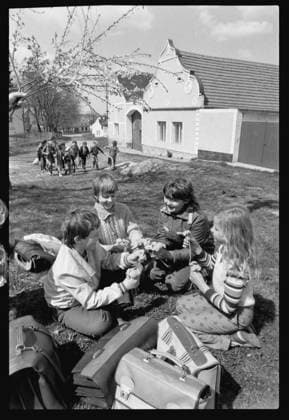 ***MAY, 1986 FILE PHOTO***Children plays in the nature in Pistin near Ceske Budejovice, Czechoslovakia, May 1986. One of the largest nuclear accidents in history - the Chernobyl disaster, took place on April 26, 1986. Czechoslovak authorities decided to downplay the incident, withholding information which resulted in people going out into the streets oblivious to the danger. Czechoslovak citizens had not been informed about the catastrophe at this time at all. (CTKxPhoto JaroslavxSybek) CTKPhotoF202104131367901  CTKPhotoF202104131367901