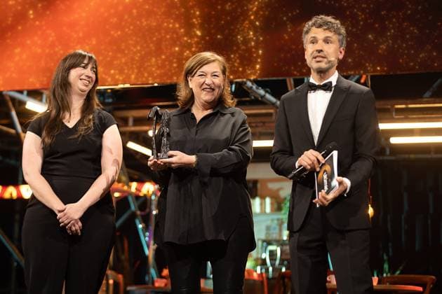 FOCUS COVERAGE REQUESTED TO BELGA - Winner Socio-Cultureel Volwassenenwerk Liga voor Mensenrechten pictured during the award ceremony of the Ultimas23 , Flemish culture prizes, Tuesday 30 April 2024, in Lint.  JAMESxARTHURxGEKIERE 91867736
