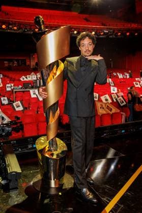 Fotocall - Deutscher Filmpreis Moderatoren Aurel Mertz beim Fotocall der Moderatoren des Deutschen Filmpreises 2024 im Theater am Potsdamer Platz am 01.05.2024 in Berlin. Copyright: xEventpressxKochanx