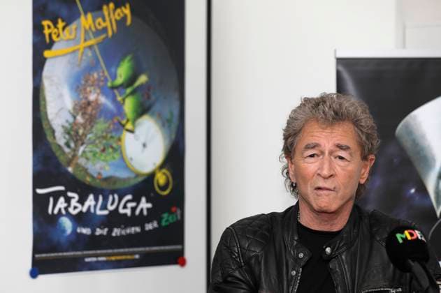Peter Maffay beim Pressegespräch zur Premiere des Fulldome-Erlebnisses der Musikshow Tabaluga und die Zeichen der Zeit im Planetarium. Halle (Saale), 02.05.2024