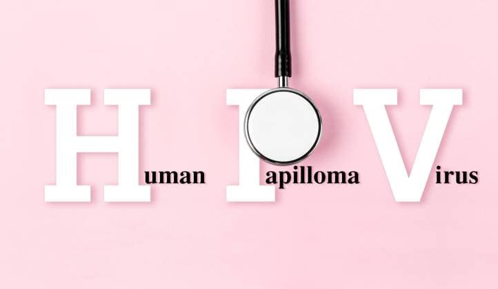 Human Papillomavirus or HPV and medical stethoscope on pink background, Screening for preventive cervical cancer in woman concepts. Copyright: xPENCHAN RECORD DATE NOT STATED