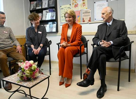 Queen Mathilde visits GO! (Anderlecht Academy of Music) BRUSSELS, BELGIUM - MAY 03: Queen Mathilde visits GO! the Anderlecht Academy of Music. In the run-up to the Queen Elisabeth competition, she wanted to encourage young people interested in the arts - (classical) music, theatre or dance - and underline the importance she attaches to local arts education on May 03, 2024 in Brussels, Belgium, 03 05 2024 Brussels Belgium  Copyright: xDidierxLebrunx