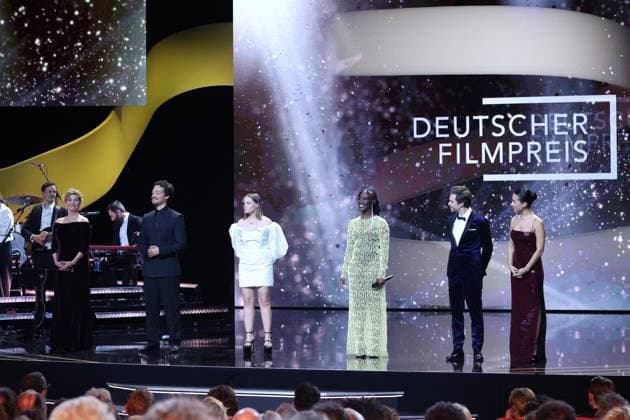 Deutscher Filmpreis 2024 Ivy Quainoo. Aurel Mertz, Gizem Emre, Tobias Krell (Checker Tobi), Margarita Broich und Jasna Fritzi Bauer bei der Verleihung der Lola - Deutscher Filmpreis 2024 im Theater am Potsdamer Platz in Berlin 03.05.2024 Copyright: xEventpressx