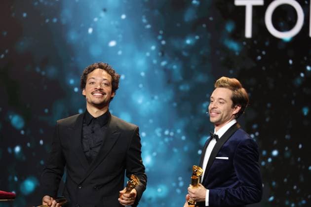 Deutscher Filmpreis 2024 Aurel Mertz, Tobias Krell (Checker Tobi) bei der Verleihung der Lola - Deutscher Filmpreis 2024 im Theater am Potsdamer Platz in Berlin 03.05.2024 Copyright: xEventpressx