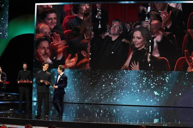 Deutscher Filmpreis 2024 Aurel Mertz, Tobias Krell (Checker Tobi) bei der Verleihung der Lola - Deutscher Filmpreis 2024 im Theater am Potsdamer Platz in Berlin 03.05.2024 Copyright: xEventpressx